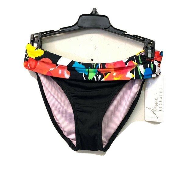 Anne Cole Multicolor Foldover Mid Rise Swim Bottom - Picture 2 of 5
